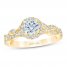 First Light Diamond Engagement Ring 7/8 ct tw Round-cut 14K Yellow Gold