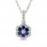 Blue/White Lab-Created Sapphire Necklace Sterling Silver 18"