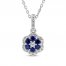 Blue/White Lab-Created Sapphire Necklace Sterling Silver 18"