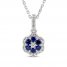 Blue/White Lab-Created Sapphire Necklace Sterling Silver 18"