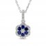Blue/White Lab-Created Sapphire Necklace Sterling Silver 18"