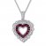 Heart Necklace Lab-Created Rubies Sterling Silver