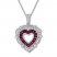 Heart Necklace Lab-Created Rubies Sterling Silver