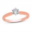 Diamond Solitaire Engagement Ring 1/4 ct tw Round-cut 14K Rose Gold