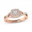 Diamond Engagement Ring 3/8 ct tw Princess & Round-cut 10K Rose Gold