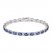 Blue/White Lab-Created Sapphire Bracelet Sterling Silver 7.25"