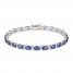 Blue/White Lab-Created Sapphire Bracelet Sterling Silver 7.25"
