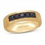 Neil Lane Men's Black Diamond Wedding Band 7/8 ct tw Round-cut 14K Yellow Gold