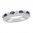 Neil Lane Blue Sapphire Anniversary Ring 3/8 ct tw Diamonds 14K White Gold