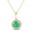 Emerald Necklace 1/15 ct tw Diamonds 10K Yellow Gold 18"