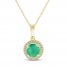 Emerald Necklace 1/15 ct tw Diamonds 10K Yellow Gold 18"