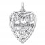 Happy Anniversary Heart Charm Sterling Silver