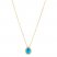 Le Vian Blue Topaz & Diamond Necklace 1/8 ct tw 14K Honey Gold 18"