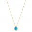 Le Vian Blue Topaz & Diamond Necklace 1/8 ct tw 14K Honey Gold 18"