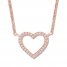 Petite Diamond Heart Choker Necklace 1/20 ct tw 10K Rose Gold
