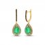 Le Vian Emerald Earrings 3/4 ct tw Diamonds 14K Honey Gold