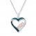 "Mom" Necklace 1/10 cttw Blue Diamonds Sterling Silver/10K Gold