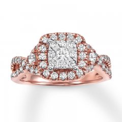 Diamond Engagement Ring 1 ct tw Round-cut 14K Rose Gold