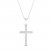 Diamond Cross Necklace 1/10 ct tw Round-Cut 10K White Gold 18"