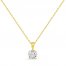 Solitaire Diamond Necklace 1 ct tw Round-cut 14K Yellow Gold 18"
