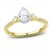 Three-Stone Diamond Engagement Ring 3/4 ct tw Pear/Princess/Round-Cut 14K Yellow Gold