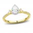 Three-Stone Diamond Engagement Ring 3/4 ct tw Pear/Princess/Round-Cut 14K Yellow Gold