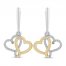 Joining Hearts Diamond Earrings 1/8 ct tw 10K Yellow Gold Sterling Silver