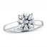 THE LEO Ideal Cut Diamond Solitaire Engagement Ring 2 ct tw 14K White Gold
