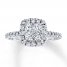 Diamond Engagement Ring 1 ct tw Princess/Round 14K White Gold