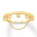 Lab-Created White Sapphire Chain Ring Bezel-set 10K Yellow Gold