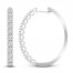 Diamond Hoop Earrings 3 ct tw Round-Cut 10K White Gold