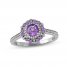 Amethyst & Diamond Ring 1/6 ct tw Round-cut 10K White Gold