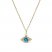 Blue Topaz & Diamond Evil Eye Necklace 1/15 ct tw Round-Cut 10K Yellow Gold 18"