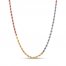 Hollow Rope Chain Necklace 14K Tri-Tone Gold 18"