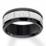 9mm Wedding Band Black/Gray Tungsten Carbide