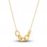 Diamond-cut Multi-Circle Necklace 10K Yellow Gold 18"