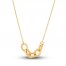 Diamond-cut Multi-Circle Necklace 10K Yellow Gold 18"