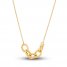 Diamond-cut Multi-Circle Necklace 10K Yellow Gold 18"