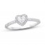 Diamond Engagement Ring 1/2 ct tw Heart/Round 14K White Gold