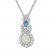 Lab-Created Opal Necklace Blue Topaz Sterling Silver