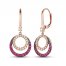 Le Vian Diamond & Ruby Dangle Earrings 3/8 ct tw Diamonds 14K Strawberry Gold