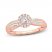 Diamond Engagement Ring 3/8 ct tw Round/Baguette 14K Rose Gold