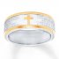 Men's Wedding Band Stainless Steel/Yellow Ion-Plating 8mm