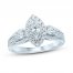 Diamond Engagement Ring 1 ct tw Marquise/Round 14K White Gold