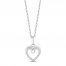 Hallmark Diamonds Heart Necklace Diamond Accents Sterling Silver