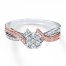 Previously Owned Diamond Ring 1/5 ct tw 10K Rose Gold Sterling Silver