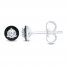 Black & White Diamond Earrings 1/2 ct tw 10K White Gold