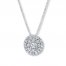 Previously Owned Diamond Necklace 1/5 ct tw Round-cut 10K White Gold