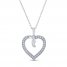 THE LEO Diamond Heart Necklace 1/3 ct tw Round-cut 14K White Gold 19"