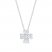 Diamond Clover Necklace 1/4 ct tw Round/Baguette Sterling Silver 18"